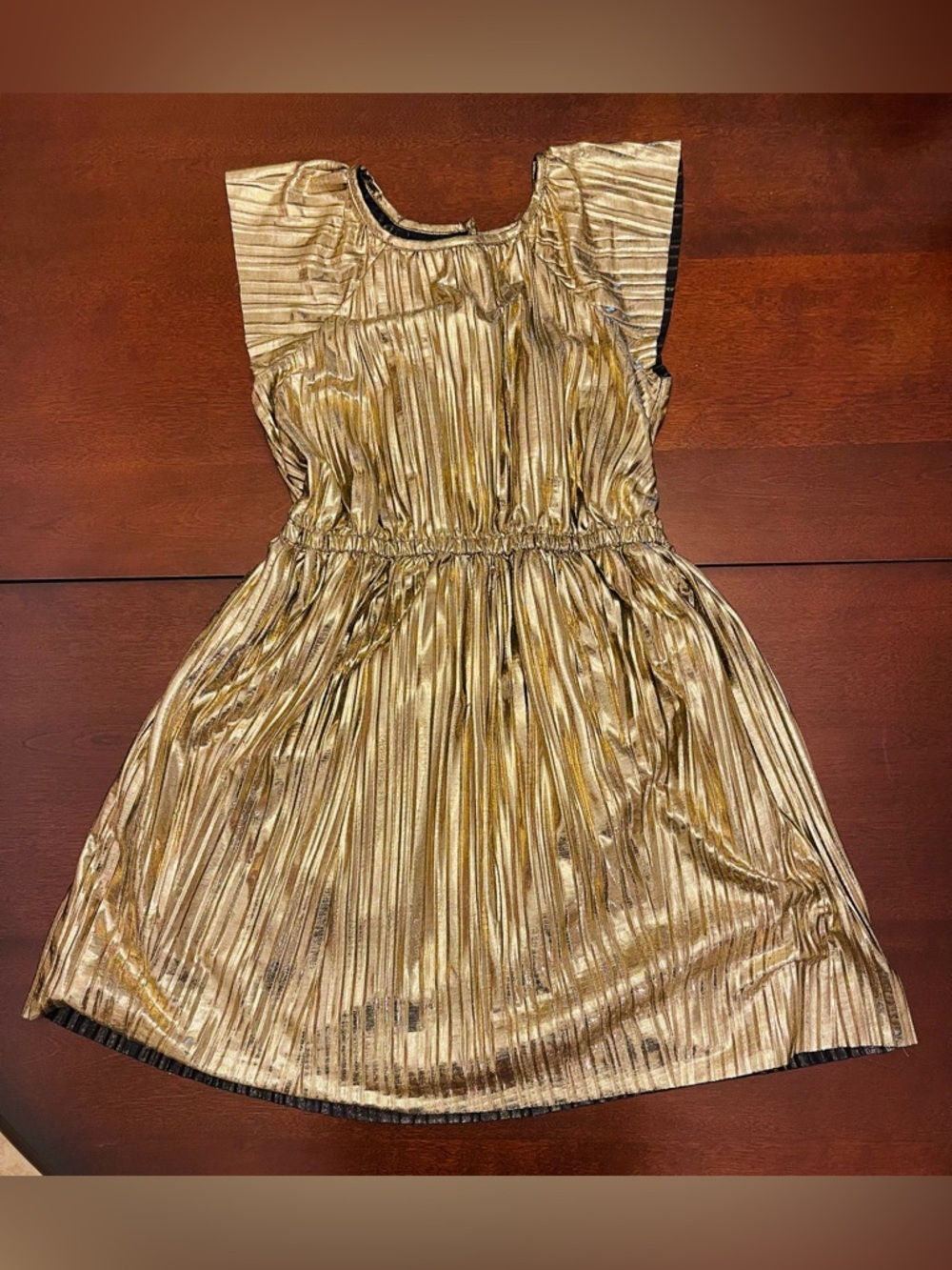 Oshkosh Metallic Gold Pleated Girls' Dress size 12/12A
